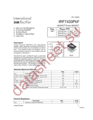 IRF7433TRPBF datasheet  